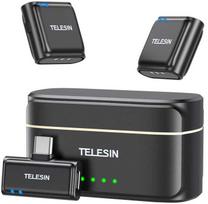 telefono baterija - TELESIN Belaidis Kaklo Mikrofonas su Išorine Baterija Telefonams (USB-C) - 1 nuotrauka