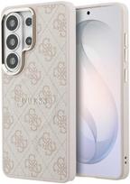Guess PU Leather 4G Gold Frame Magnetic dėklas skirtas Samsung Galaxy S26 Ultra rožinės spalvos