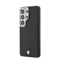 Dėklas BMW Signature PU Leather Metal Logo Magnetic Case for Samsung Galaxy S26 Ultra Juodas