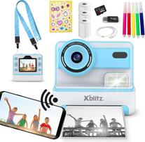 momentinis fotoaparatas vaikams - Xblitz Flash Blue Momentinis fotoaparatas su terminiu spausdintuvu vaikams (Mėlynas) - 1 nuotrauka