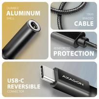 usb c to usb 3.0 - Axagon ADA-HC USB-C - 3.5mm (F) jungtis, didelės raiškos DAC, 32 bitų 384 kHz garso adapteris Juodas (Black) - 7 nuotrauka