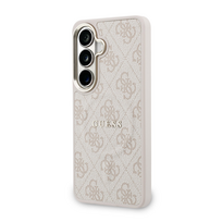 Dėklas Guess PU Leather 4G Gold Frame Magnetic Case for Samsung Galaxy S26+ Rožinė