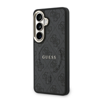Dėklas Guess PU Leather 4G Gold Frame Magnetic Case for Samsung Galaxy S26+ Juodas