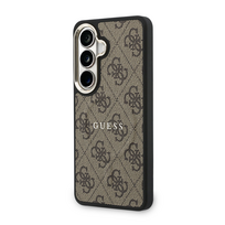 Dėklas Guess PU Leather 4G Gold Frame Magnetic Case for Samsung Galaxy S26+ Brown