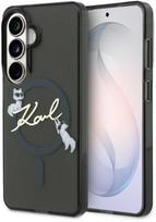 magsafe deklas samsung s24 - Karl Lagerfeld IML Choupette Karl Script Logo magnetinis dėklas, skirtas iPhone Samsung Galaxy S26, juodas - 1 nuotrauka