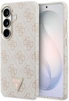 guess pu leather 4g - Guess PU Leather 4G Strass Triangle Logo Gold Frame Magnetic dėklas skirtas Samsung Galaxy S26 rožinės spalvos - 1 nuotrauka