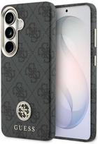 Guess PU Leather 4G Strass Logo Gold Frame Magnetic dėklas skirtas Samsung Galaxy S26 juodos spalvos