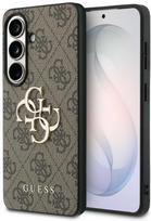 Guess PU 4G Metal Logo dėklas skirtas Samsung Galaxy S26 rudos spalvos