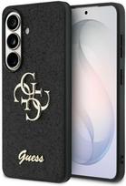 blizguciais - Dėklas Guess, fiksuotas blizgučiais, didelis 4G metalinis logotipas, skirtas „Samsung Galaxy S26“, juodas - 1 nuotrauka