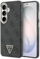 guess pu leather 4g - Guess PU Leather 4G Strass Triangle Logo Gold Frame Magnetic dėklas skirtas Samsung Galaxy S26 juodos spalvos - 1 nuotrauka