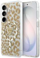 Guess IML leopardo rašto trikampis „MagSafe“ dėklas, skirtas „Samsung Galaxy S26“, rudas