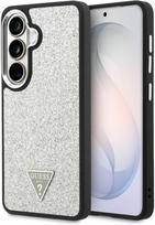 fiksuoto telefonas - Guess fiksuotas blizgučių trikampio formos „MagSafe“ dėklas, skirtas „Samsung Galaxy S26“, sidabrinis - 1 nuotrauka