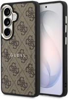 Guess PU Leather 4G Gold Frame Magnetic dėklas skirtas Samsung Galaxy S26 rudos spalvos