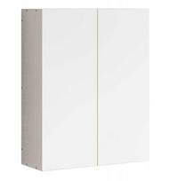 Rebiko Pakabinama vonios spintelė, balta, 2 durelės, moderni, montuojama prie sienos, 3 lentynos, 60 cm
