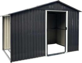 Metalinis sodo sandėliukas su malkine, 9,35 m², antracito (Anthracite)