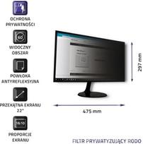filtras apsaugai - Qoltec RODO Privacy Filter 22" 16:10 51056 - 3 nuotrauka