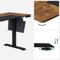 stalai 140x60 - SONGMICS Reguliuojamo aukščio stalas 140x60 Vintažinė ruda-juoda (Vintage Brown-Black) - 2 nuotrauka