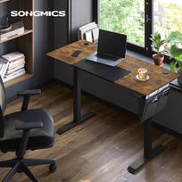 stalai 140x60 - SONGMICS Reguliuojamo aukščio stalas 140x60 Vintažinė ruda-juoda (Vintage Brown-Black) - 8 nuotrauka