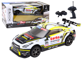 rc drift - Lean Toys RC sportinis automobilis 1:16 Drift su keičiamais ratais Baltas ir Geltonas (White and Yellow) - 1 nuotrauka