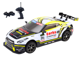 rc drift - Lean Toys RC sportinis automobilis 1:16 Drift su keičiamais ratais Baltas ir Geltonas (White and Yellow) - 4 nuotrauka
