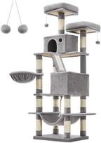 kaciu draskykles - Feandrea 168 cm draskyklė su 2 urvais, tamsiai pilka (Dark Gray) - 1 nuotrauka
