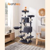 kaciu draskykles - Feandrea 168 cm draskyklė su 2 urvais, tamsiai pilka (Dark Gray) - 9 nuotrauka
