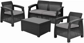 Lauko baldų komplektas ALLiBERT Corfu Box Set, pilkas