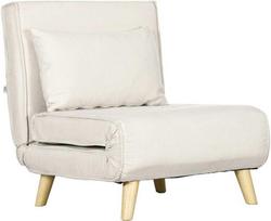 sulankstoma sofa lova - Fotelis HOMCOM Sofa-Lova, kreminė balta (Cream White) - 1 nuotrauka