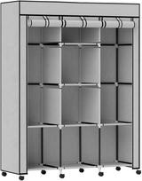medziagine drabuziu kabykla - Spinta HOMCOM 125x43x162.5 cm, šviesiai pilka (Light Gray) - 1 nuotrauka