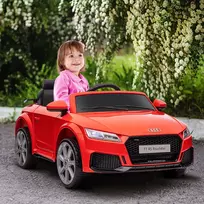 12v varikliukas - Dvivietis vaikiškas elektrinis automobilis Homcom Audi TT RS Roadster, raudonas - 8 nuotrauka