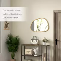 veidrodis prieskambariui - Veidrodis HOMCOM, kabinamas, 70 cm x 50 cm, auksinis (Gold) - 7 nuotrauka