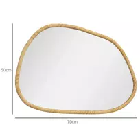 veidrodis prieskambariui - Veidrodis HOMCOM, kabinamas, 70 cm x 50 cm, auksinis (Gold) - 8 nuotrauka