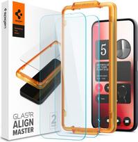 Spigen "GLAS.tR AlignMaster" Apsauginis stiklas Nothing Phone 2A - 2 vnt. Skaidrus (Clear)