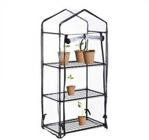 daigykla mini siltnamis daigykla - Bonideco Skaidrus mini šiltnamis daigykla augalams 126x59x37cm., juodos spalvos - 1 nuotrauka