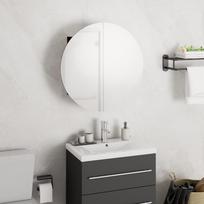 vidaXL Vonios spintelė su veidrodžiu ir LED, juoda (Black)