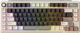 Royal Kludge L75 RGB Mocha Pilkas (Mocha Grey) belaidė klaviatūra 75% Hot-swap, Beige switches