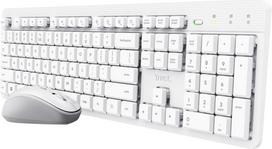 balta klaviatura - Trust Ody II Wireless US - rinkinys (klaviatūra + pelė), balta (White) - 1 nuotrauka