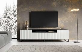 televizorius 47” - TV spintelė ADRK Furniture Noemi, balta/juoda (White/Black) - 1 nuotrauka