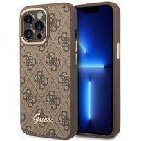 Guess iPhone 14 Pro Dėklas 4G Vintage Gold Logo - Rudas (Brown)