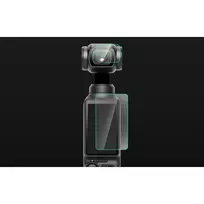 dji priedi - DJI Osmo Pocket 3 Grūdinto Stiklo Objektyvo ir Ekrano Apsauga (Tempered Glass Lens and Screen Protector) - 1 nuotrauka