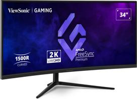 lenktas monitorius - ViewSonic VX3418C-2K 34", UWQHD, VA, lenktas, Juodas (Black) - 1 nuotrauka