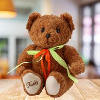 zaislai meskiukas - LEAN Toys Pliušinis meškiukas su kaspinu, 30 cm - 2 nuotrauka