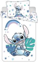 Jerry Fabrics Vaikiškas patalynės komplektas Lilo & Stitch Rainbow, Baltas/Mėlynas (White/Blue), 100x135 cm, 2 dalių