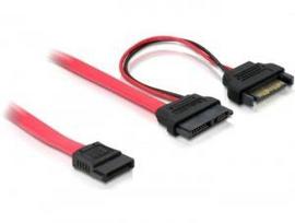 7 13 pin adapteris - Delock SATA Slimline Adapteris 0.5m Raudonas (Red) - 1 nuotrauka