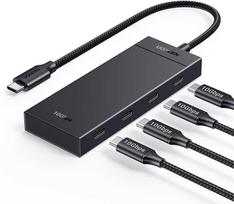 Ugreen USB-C 4 prievadų šakotuvas (USB-C 3.2 Gen2) 30cm Juodas (Black)