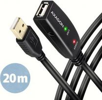 usb aktyvus - Axagon ADR-220 USB 2.0 A-M į A-F aktyvus ilgintuvo kabelis 20m Juodas (Black) - 1 nuotrauka