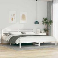 vidaXL Lovos rėmas, balta (White), 200 x 220 cm, kietos pušies mediena