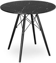 Apvalus modernus stalas Paris Juodas 80 cm, marmuro efekto, juodas, virtuvės, svetainės stalas, valgomojo, kavos staliukas