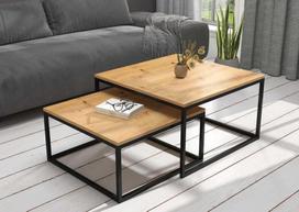 Adrk Furniture Kavos staliukas, KAMA, 75x43x75 cm, Juodas