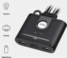 aten cs22hf - Aten KVM jungiklis 2-Port USB FHD HDMI CS22HF Juodas (Black) - 4 nuotrauka